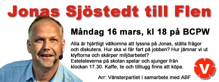 Permalänk till Jonas Sjöstedt till Flen Jonas Sjöstedt till Flen